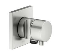 KEUCO IXMO Vanne d'inversion à encastrer 2 consommateurs, raccord de flexible, poignée Comfort et support de douche, sans arrêt, rosace carrée, 59556061202, 59556061202, Colorazione: finitura acciaio 