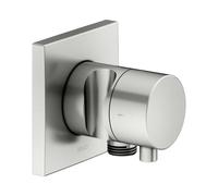 KEUCO IXMO Vanne d'inversion à encastrer 2 consommateurs, raccord de flexible, poignée Comfort et support de douche, avec arrêt, rosace carrée, 59557061202, 59557061202, Colorazione: finitura acciaio 