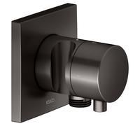 KEUCO IXMO Vanne d'inversion à encastrer 2 consommateurs, raccord de flexible, poignée Comfort et support de douche, avec arrêt, rosace carrée, 59557351202, 59557351202, Colorazione: Nero titanio spaz