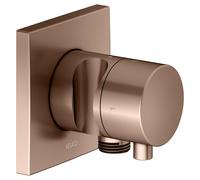 KEUCO IXMO Vanne d'inversion à encastrer 2 consommateurs, raccord de flexible, poignée Comfort et support de douche, avec arrêt, rosace carrée, 59557291202, 59557291202, Colorazione: rosso oro spazzol