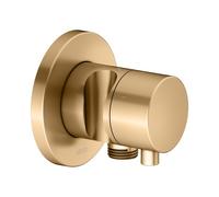 KEUCO IXMO Vanne d'inversion à encastrer 3 consommateurs, raccord de flexible, poignée Comfort et support de douche, avec arrêt, rosace ronde, 59549251201, 59549251201, Colorazione: ottone spazzolato
