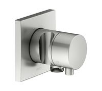 KEUCO IXMO Vanne d'inversion à encastrer 3 consommateurs, raccord de flexible, poignée Comfort et support de douche, sans arrêt, rosace carrée, 59548061202, 59548061202, Colorazione: finitura acciaio