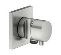 KEUCO IXMO Vanne d'inversion à encastrer 3 consommateurs, raccord de flexible, poignée Comfort et support de douche, avec arrêt, rosace carrée, 59549061202, 59549061202, Colorazione: finitura acciaio 