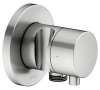KEUCO IXMO Vanne d'inversion UP 2 consommateurs, raccord de flexible, poignée Comfort et support de douche, avec arrêt, rosace ronde, 59557211201, 59557211201, Colorazione: finitura acciaio inox