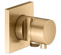 KEUCO IXMO Vanne d'inversion UP 3 consommateurs, raccord de flexible, poignée Comfort et support de douche, avec arrêt, rosace carrée, 59549251202, 59549251202, Colorazione: ottone spazzolato