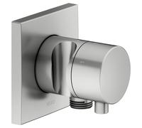 KEUCO IXMO Vanne d'inversion UP 3 consommateurs, raccord de flexible, poignée Comfort et support de douche, avec arrêt, rosace carrée, 59549211202, 59549211202, Colorazione: finitura acciaio inox