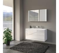 Keuco Paris mobile con lavabo doppio, con armadietto a specchio, 111503960007, Paris [Mobili da Bagno > Set Mobili da Bagno]