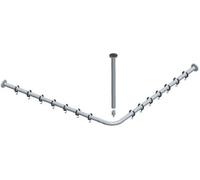 Keuco Piano 14937070900 Shower Curtain Rod Set Acciaio Inox/Nero-Grigio