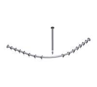 Keuco Plan asta per tenda doccia, con collegamento a soffitto, 14938170900, Plan argento anodizzato/cromo/bianco [Accessori Bagno > Tende Doccia]