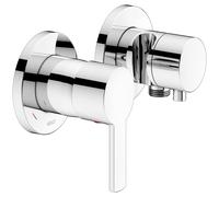 KEUCO PLAN blue Set mitigeur monocommandé à encastrer 2 voies avec raccord de flexible et support de douche, 53951011221, 53951011221, Colorazione: Cromato