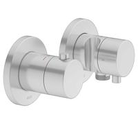 KEUCO PLAN blue Set robinetterie thermostatique UP 2 voies avec raccord de flexible et support de douche, 53953171221, 53953171221, Colorazione: finitura alluminio