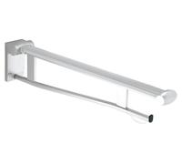 KEUCO PLAN Care barre d'appui rabattable, avec distributeur de papier toilette, 700mm, 34903010738, 34903010738, Colorazione: cromato/grigio chiaro