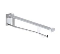 KEUCO PLAN Care barre d'appui rabattable, avec distributeur de papier toilette, 700mm, 34903170738, 34903170738, Colorazione: Alluminio argento anodizzato/grigio chiaro