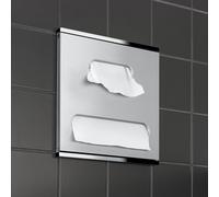 Keuco Paper Dispenser Plan Integral 326x325x143mm Cromato/Alluminio Laccato a sinistra