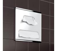 Keuco Paper Dispenser Plan Integral 326x325x143mm Cromato/Bianco Laccato a sinistra