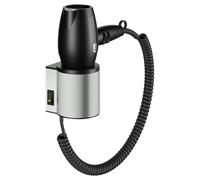 KEUCO PLAN Sèche-cheveux, 230 V, interrupteur secteur, 14995210037, 14995210037, Colorazione: Finitura acciaio inox / nero