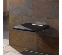 KEUCO PLAN Care siège de douche mural, sans dossier, charge max. 150kg, 14983010037, 14983010037, Colorazione: cromato / nero