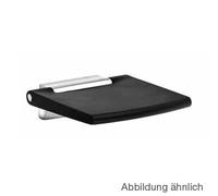 KEUCO PLAN Care siège de douche mural, sans dossier, charge max. 150kg, 14983170037, 14983170037, Colorazione: Finitura alluminio / nero