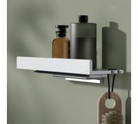 KEUCO REVA tablette de douche avec raclette en verre, amovible, 12859510000, 12859510000, Colorazione: bianco opaco / cromato