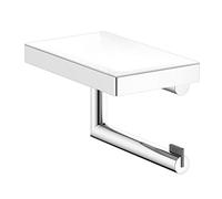Keuco Reva Portarotolo, forma aperta, con ripiano, cromato | Made in Germany, orientabile, incl. viti e tasselli, portarotolo da forare