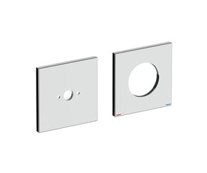 KEUCO Rosace murale surdimensionnée pour mitigeur monocommande de lavabo (2 trous) encastré, carré, chromé, 51116010092, 51116010092