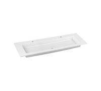 KEUCO ROYAL 60 lavabo double encastré en céramique, 1409x17x538mm, avec 2x1 trou pour robinet, blanc, 32160311402, 32160311402