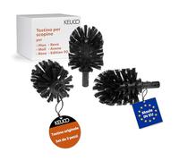 KEUCO Testina di ricambio per scopino WC, sostituibile, in set da 3 pezzi, 12,7 x 6,7 cm, colore nero, produttore originale