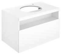 KEUCO STAGELINE Meuble sous-lavabo pour vasques à poser, 1 tiroir, 1 trou pour robinetterie à droite, 800x550x490mm, 32865290000, 32865290000, Corpo/Fronte: Inox laccato satinato opaco / Inox vetro sa