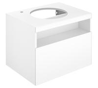 KEUCO STAGELINE Meuble sous-lavabo pour vasques à poser, 1 tiroir frontal, 650x550x490mm, 1 trou pour robinetterie à gauche, avec éclairage LED, 32854180100, 32854180100, Corpo/Fronte: Cashmere Dekor 