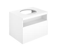 KEUCO STAGELINE Meuble sous-lavabo pour vasques à poser, 1 tiroir frontal, 650x550x490mm, sans trou pour robinet, avec éclairage LED, 32853180100, 32853180100, Corpo/Fronte: Cashmere Dekor opaco / Cas