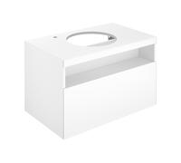 KEUCO STAGELINE Meuble sous-lavabo pour vasques à poser, 1 tiroir frontal, 800x550x490mm, 1 trou pour robinetterie à gauche, avec éclairage LED, 32864970100, 32864970100, Corpo/Fronte: Vulcanite decor