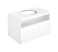 KEUCO STAGELINE Meuble sous-lavabo pour vasques à poser, 1 tiroir frontal, 800x550x490mm, sans trou pour robinet, avec éclairage LED, 32863970100, 32863970100, Corpo/Fronte: Vulcanite decor opaco / Vu