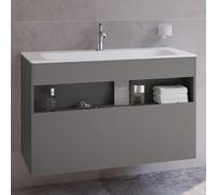 KEUCO STAGELINE Meuble sous-lavabo, 1 tiroir frontal, 1000x625x490mm, 32872290000, 32872290000, Corpo/Fronte: Inox laccato satinato opaco / Inox vetro satinato