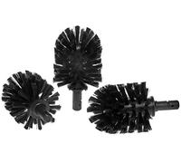 KEUCO Testina di ricambio per scopino WC, sostituibile, in set da 3 pezzi, 12,7 x 6,7 cm, colore nero, produttore originale