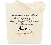 kEUkunHA Borsa tote in tela per infermiere, borsa per la spesa riutilizzabile, regalo per infermiere, regali per infermieri, regali per infermieri, regali per infermieri, regali di laurea per