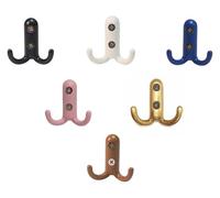 KEuLen Appendiabiti da Parete, Attaccapanni da Muro, Appendiabiti piccolo gancio in metallo moderno for cameretta, decorazione for la cameretta, ganci a doppia punta da parete, confezione da 8, B(B)
