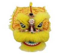KEuLen Costume da Leone Cinese per Capodanno, Danza del drago cinese, spettacoli folkloristici tradizionali, oggetti di scena, artigianato della danza del leone(Yellow)