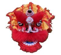 KEuLen Costume da Leone Cinese per Capodanno, Danza del drago cinese, spettacoli folkloristici tradizionali, oggetti di scena, artigianato della danza del leone(Red)