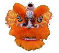KEuLen Costume da Leone Cinese per Capodanno, Danza del drago cinese, spettacoli folkloristici tradizionali, oggetti di scena, artigianato della danza del leone(Orange)