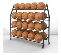 KEuLen Rastrelliera da Basket, Porta Palloni, Carrello Portatile con Ruote for palloni Sportivi, Organizer Verticale for riporre palloni da pallavolo, Calcio e Basket.(123x35x112cm)