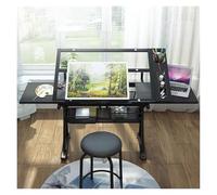 KEuLen Tavolo da Disegno, Tavolo Architettonico, Tavolo da disegno in vetro, scrivania artistica, altezza regolabile, inclinabile, disegno di opere d'arte