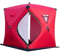 KEuLen Tenda da Pesca sul Ghiaccio, Tenda da Campeggio Invernale ad Apertura Rapida for 3-4 Persone, Riparo Portatile for la Pesca sul Ghiaccio(Red)