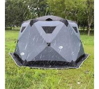 KEuLen Tenda da Pesca sul Ghiaccio, Tenda da Pesca sul Ghiaccio Portatile Pop-up con Borsa for Il Trasporto, Due Porte e Sei finestre Basse Temperature(Grey,Small)