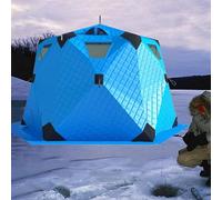 KEuLen Tenda da Pesca sul Ghiaccio, Tenda da Pesca sul Ghiaccio Portatile, Strato Isolante 420D, capanna Esagonale(Blue)
