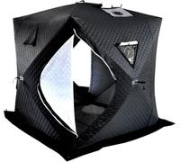 KEuLen Tenda da Pesca sul Ghiaccio, Tenda Invernale Calda e Spessa a 3 Strati, Tende da Pesca in Cotone for Esterni(Black)
