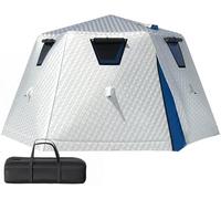 KEuLen Tenda Portatile per Pesca sul Ghiaccio, Rifugio for la Pesca sul Ghiaccio Isolato a Scomparsa con Presa for Stufa, 2 Porte e 4 finestre, Cotone Spesso Invernale(Insulation Cover)