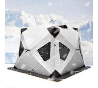 KEuLen Tenda Portatile per Pesca sul Ghiaccio, Tenda da Campeggio Automatica for Esterni in Cotone Caldo for la Pesca Invernale con picchetti(White)