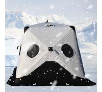 KEuLen Tenda Portatile per Pesca sul Ghiaccio, Tenda da Pesca sul Ghiaccio Portatile con Ancore, Corde di Fissaggio e Borsa for Il Trasporto, Tenda Invernale for Esterni(Black)