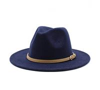 keusyoi Cappello classico Fedora Uomo Donna Imitazione Lana Inverno Feltro Cappelli Moda Jazz Hat, Marina Militare, 59/61 cm