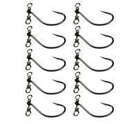 Keuyeo 10 Pezzi Drop Shot Hook Down Shot Rig Hook Wide Gap Gancio a Vite Senza Fine con Amo Pesca Girevole per Attrezzatura Pesca a Vite Senza Fine Morbida